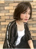切りっぱなしショートボブ【オーガニックカラーダークアッシュ】