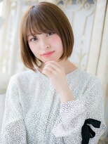 クオーレ ヘア アンジュ 水戸店(CUORE HAIR ange)&nbsp;*ange水戸*…透け感オリーブアッシュ切りっぱなし小顔ミニボブa