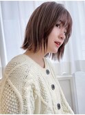 20代30代大人可愛いエアリーボブラベンダーベージュ透明感