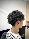メンズショート/ツイストスパイラルパーマ