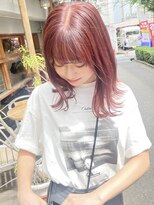 ラミエバイメルト 下北沢(lamie by melt)&nbsp;毛利/ミディアム外ハネ ブリーチなしダブルカラー 暖色ピレンジ