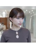大人かわいい前髪セシルカットココアブラウンフリンジウェーブ
