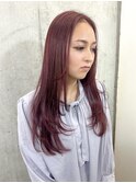 ワインレッド×ロングレイヤー