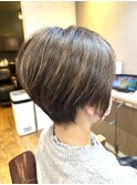 インナーカラーショートカットショートボブハイライトメッシュ