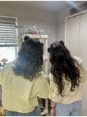 ハーフツインお団子ヘア