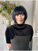 アンブレラカラー【ネイビー】顔まわりレイヤーボブ