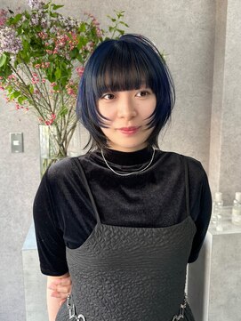 SSAW アンブレラカラー【ネイビー】顔まわりレイヤーボブ