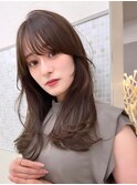 イメチェン/セミロング/シースルーバング/外ハネボブ/美髪/銀座