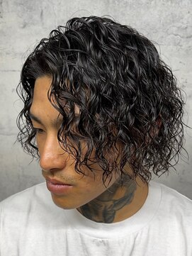 アンサー 渋谷(ANSWER) 波巻きツイストスパイラル黒髪パーマサーフカール