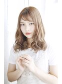夏美髪質改善アプリコットオレンジハイライトカラーくびれヘア54