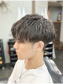 メンズマッシュシャドウパーマ［カット/ツーブロック/眉カット］
