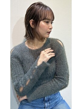 オアシス 表参道(OASIS) 外はねボブ×顔周りレイヤー×ピンクブラウン