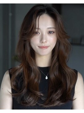 レノラ 本町(LENORA) 美髪ミディアムレイヤーカットデジタルパーマチェリーブラウン