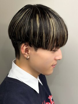 エルマーク 梅田(L-MARK) ハイライト/ツイストパーマ/メンズ/アップバング/men's