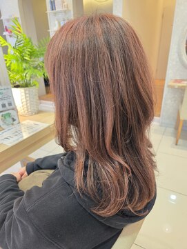 ミーサ(MYSA) 白髪ぼかしハイライト×ピンクベージュカラー
