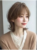 大人ショートボブ白髪ぼかし脱白髪染め40代50代60代♪