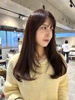 ラボヌールヘアーパルフェ 大宮西口店(La Bonheur hair parfait) 顔まわりレイヤー × チョコレートブラウン　【松梨】