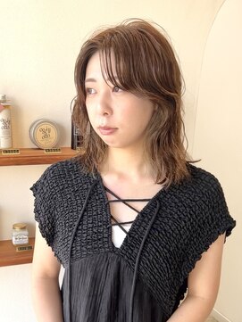 アエル(aeru) ミディアムパーマ/インナーカラー/髪質改善