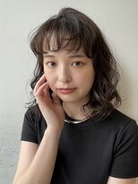 デジタルパーマ　ブルーブラック　イメチェン　簡単スタイリング
