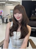 韓国ヘア/レイヤーカット/髪質改善/顔周り/ブリーチなしベージュ