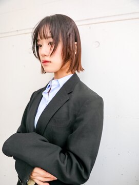 ボブレイヤー　ぱつんボブ外はねボブ　前髪あり渋谷KAZU