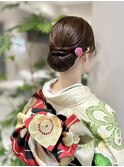 振袖ヘアセット｜上品で落ち着いたシンプルシニヨン｜ヘアセット