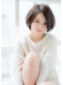 黒髪暗髪ナチュラルショート大人フェミニンニテ愛され by水谷