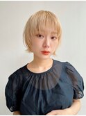 大人ショートボブ前髪あり丸顔面長エラ張り絶壁丸みひし形K0821