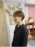 ショートボブ/丸みショート/耳かけショート 渋谷
