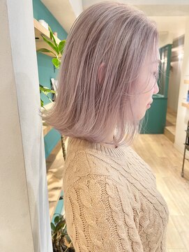 エミス バイ メルト 吉祥寺(emis by melt) グレーベージュレイヤーロングアッシュカラーアッシュブラック