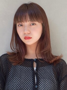 ガーデンヨコハマエスト(GARDEN YOKOHAMA est) 似合わせカットミディアムレイヤー レッドブラウン フルバング