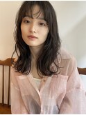 大人かわいいくびレイヤー顔まわりレイヤー小顔シースルーバング