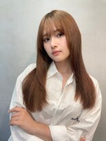 グレーベージュニュアンスカラーヘルシースタイルレイヤーロング