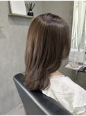 ミディアムレイヤー/シルキーベージュ/髪質改善/艶カラー/船橋