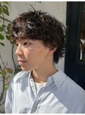 外国人癖毛風マッシュパーマ
