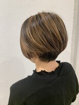 アッシュ 仙川店(Ash)&nbsp;ハイライト白髪ぼかし脱白髪染めショートボブ40代50代60代