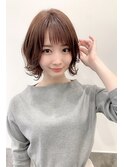ナチュラル外ハネボブ with シースルーバング