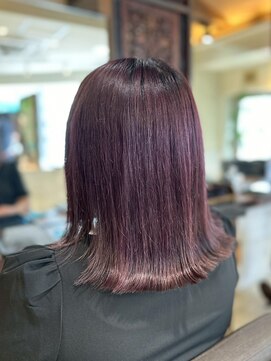 ヘアリゾート粋 ティガ 池袋店(tiga) 切りっぱなしボブ/パープルブラウン