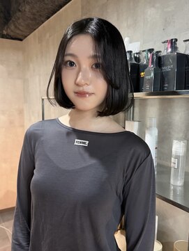 ラベル 渋谷(LAVEL) 韓国巻きタンバルモリ黒髪ボブ内巻き髪質改善渋谷