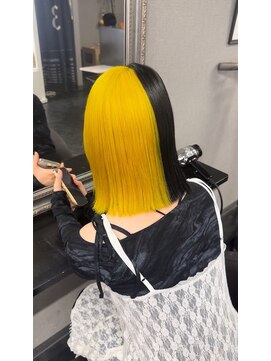 セレーネヘアー オオサカ 心斎橋店(Selene hair OSAKA) two-tonecolor☆yellow BLACK