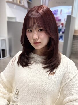 モク(mok) ◯ブリーチなしWカラーで作るピンクブラウン