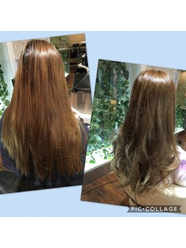 オズ ヘアーアンドトータルビューティー(OZ hair&total beauty) アプリエカラーオリーブグレージュ×ロング