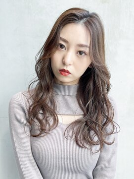 アイティー バイ アルバム 中野店(IT by ALBUM) ナチュラルウェーブ_かきあげロングマロンベージュ_38360