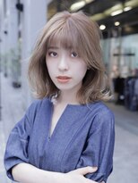 アルマヘア(Alma hair) 大人かわいい韓国ヘアフェザーバング☆ハイトーンカラーを添えて