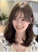 (韓国ヘア/くびれヘア/ロングヘア/前髪/サイドバング/小顔)