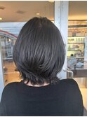 くびれボブ暗髪アッシュグレージュベージュショートボブ