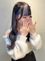 ユーフォリア 渋谷グランデ(Euphoria SHIBUYA GRANDE) カラーエクステ　インナーカラー　ぱっつん前髪　艶感　ロング