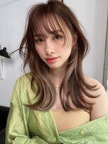 サイン 表参道(SIGN)&nbsp;イヤリングカラーマッシュウルフツヤ髪スタイルブルージュ