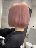 ショートボブハイトーンブリーチカラーラベンダーネイビーカラー