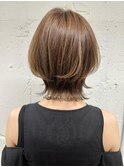 ネオウルフ×ライトハイライトボブウルフ　ウルフカット